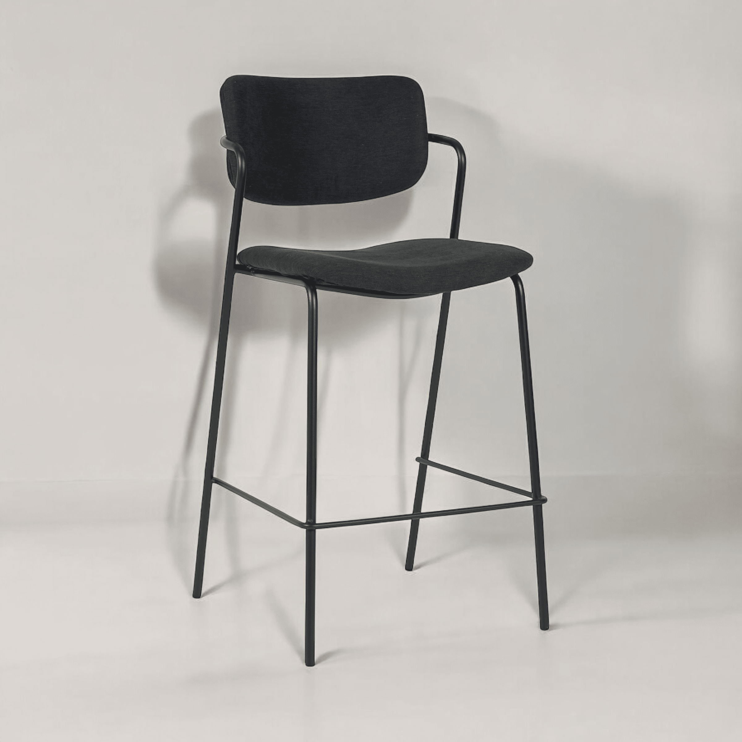 כיסא בר דגם לוסיאן בד אריג שחור אפור - SALE אחרונים במלאי!