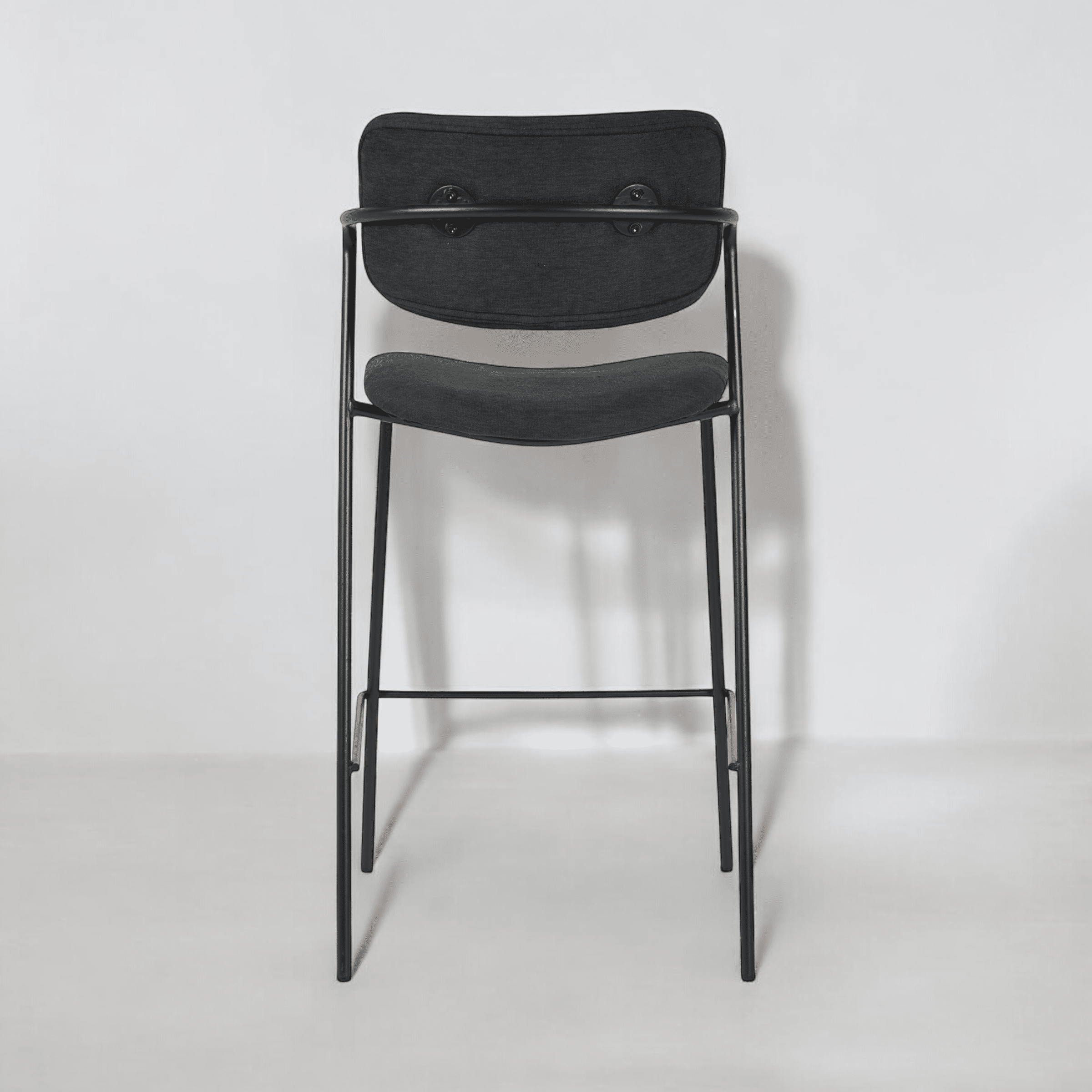 כיסא בר דגם לוסיאן בד אריג שחור אפור - SALE אחרונים במלאי!