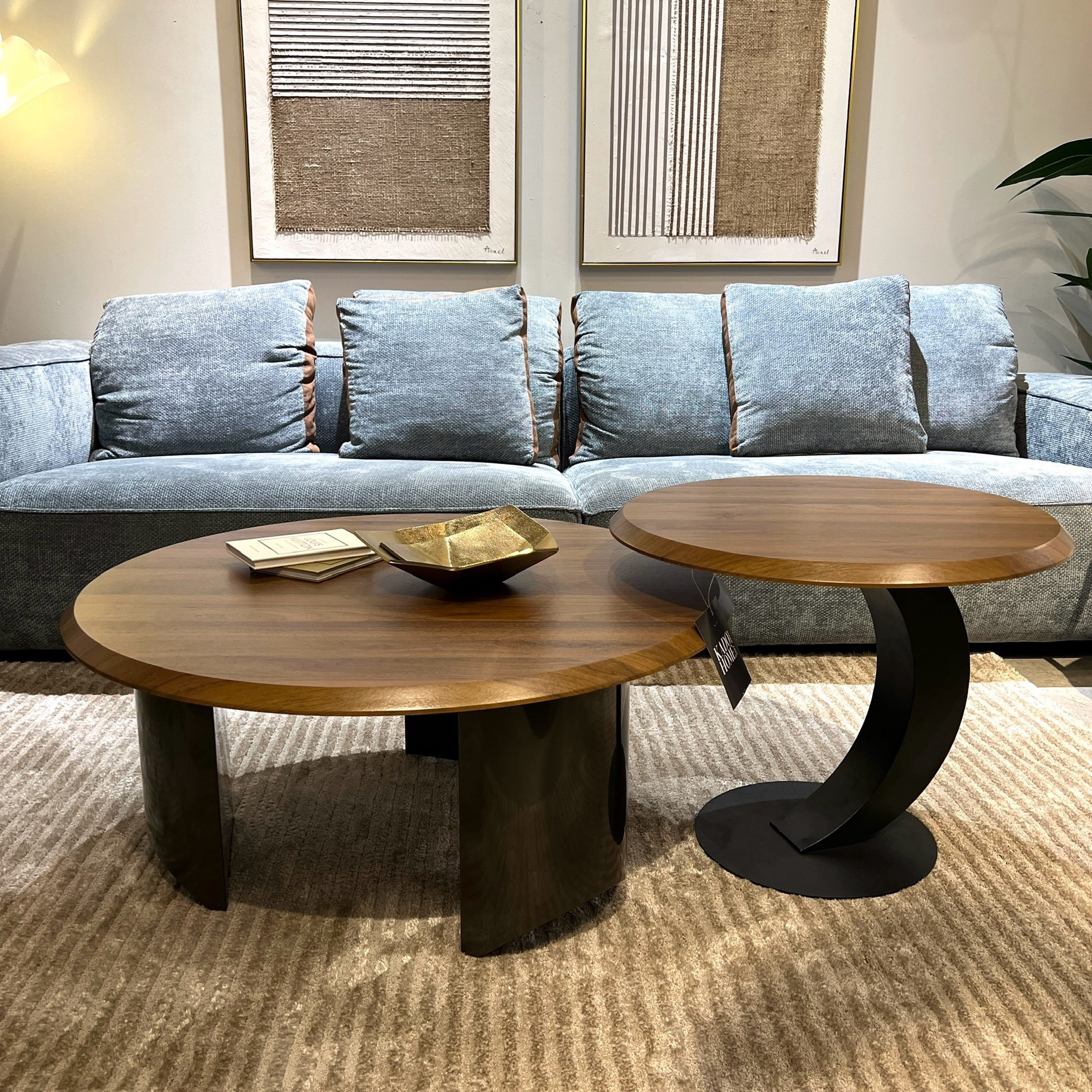 זוג שולחנות סלון עגולים דגם ג׳וזי זוג שולחנות סלון עגולים דגם ג׳וזי