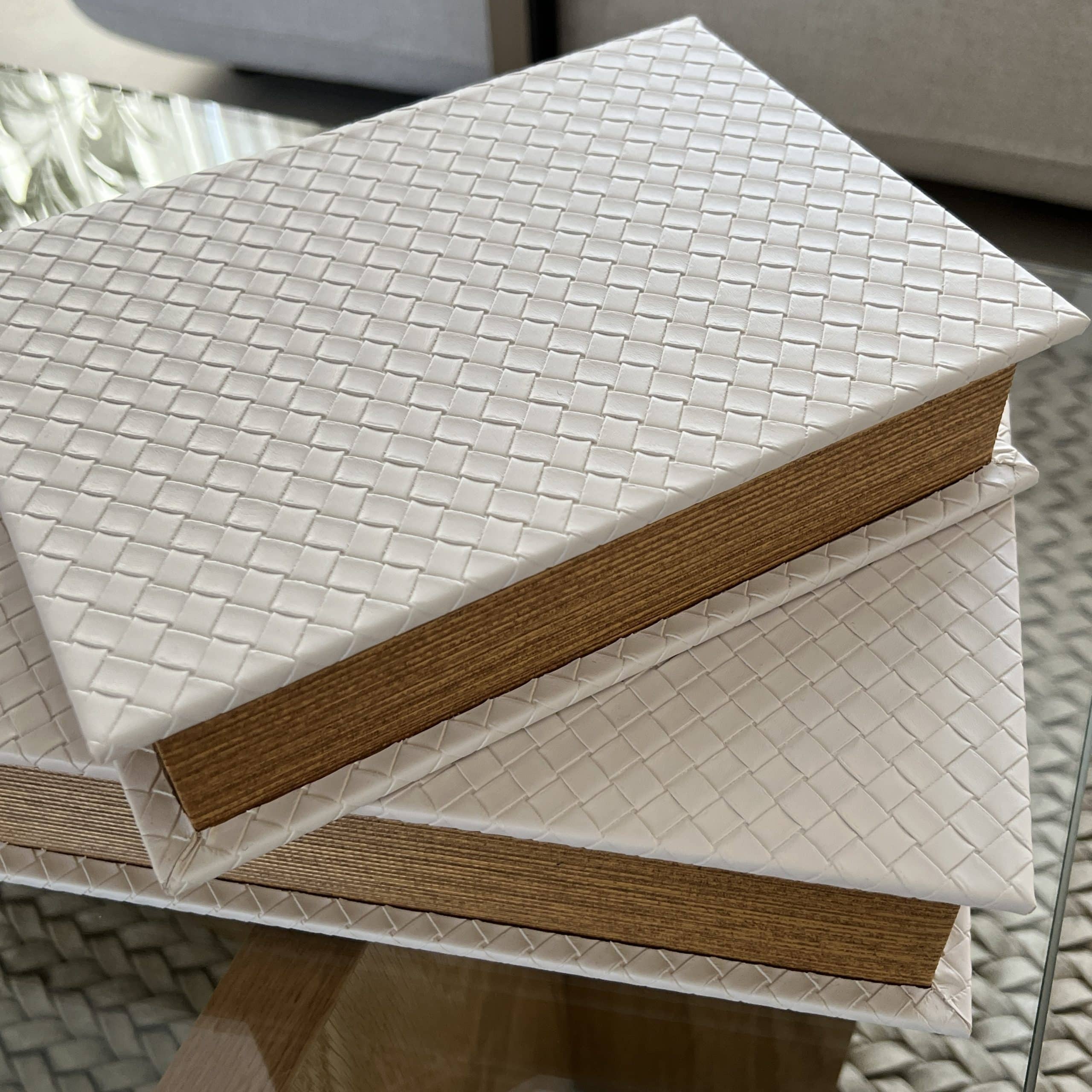 ספרי אחסון מיוחדים דמוי עור שמנת קלוע דגם איקו ספרי אחסון מיוחדים דמוי עור שמנת קלוע דגם איקו