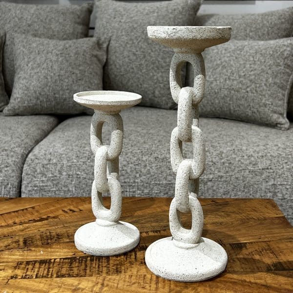 פמוט לולאות מעוצב לבן שבור דגם איקו