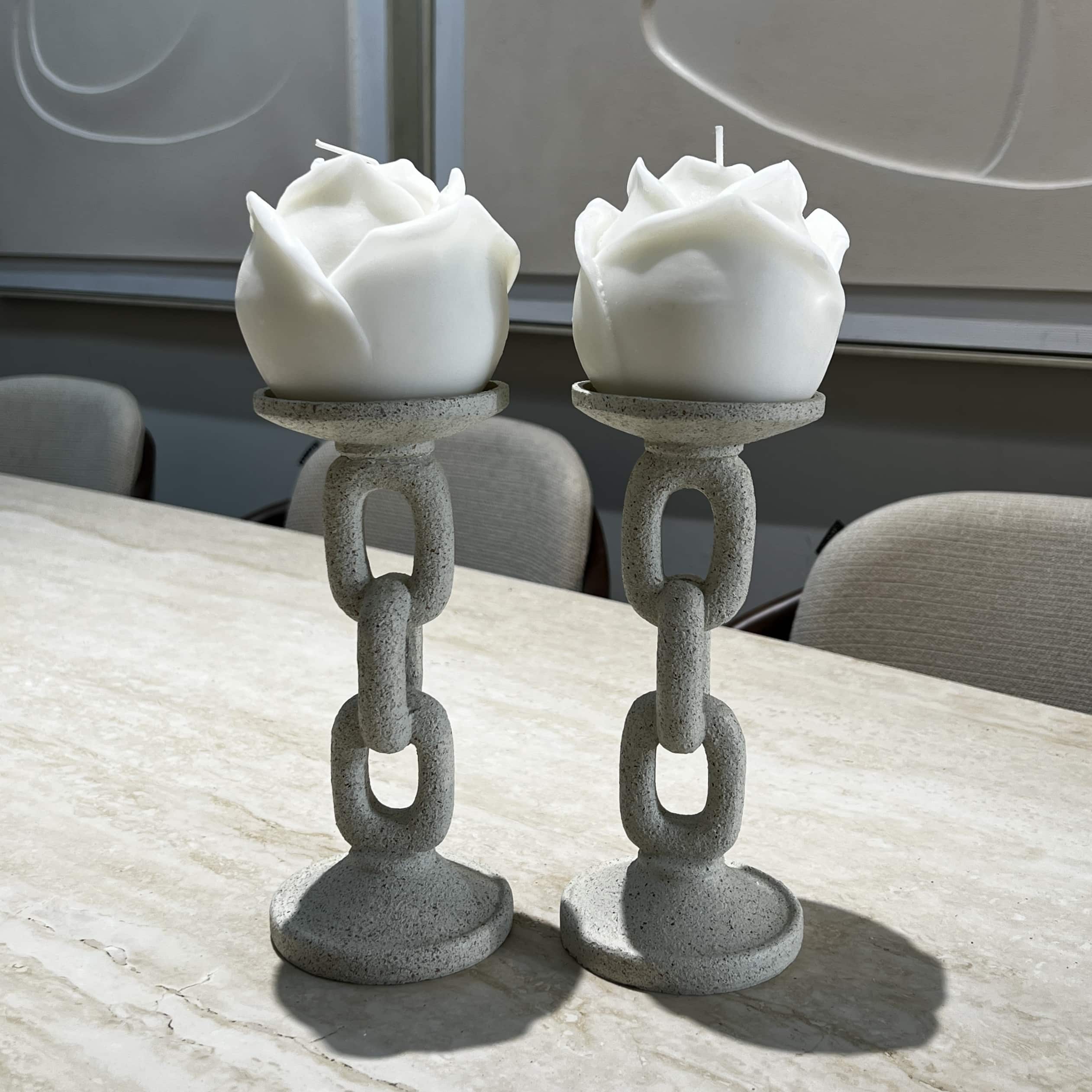 נר ורד שמנת גדול דגם איקו נר ורד שמנת גדול דגם איקו