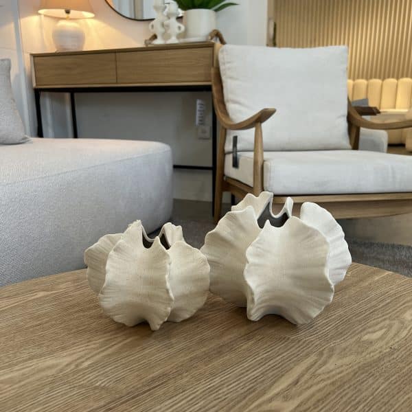 כד קרמיקה מעוצב שמנת דוגמא אלמוג דגם איקו