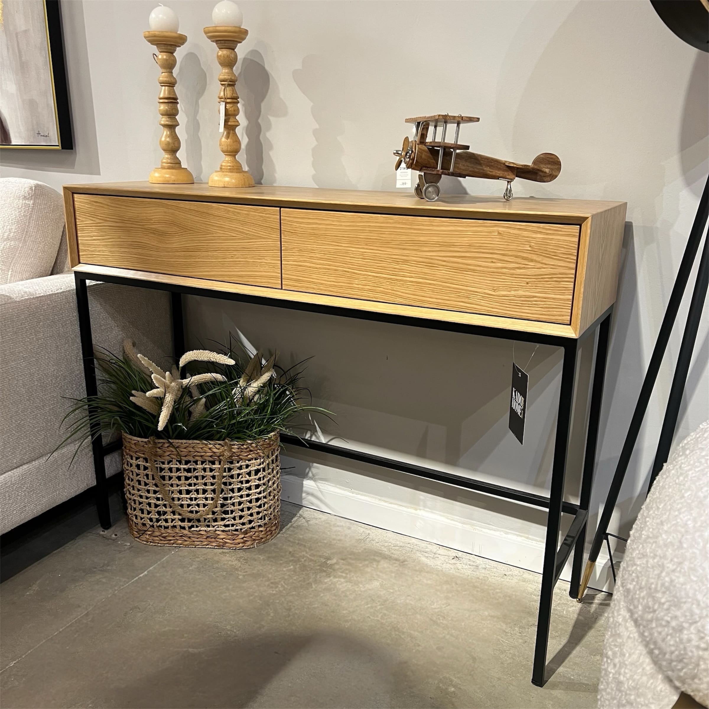 קונסולה דגם שרתון אלון טבעי - מלאי