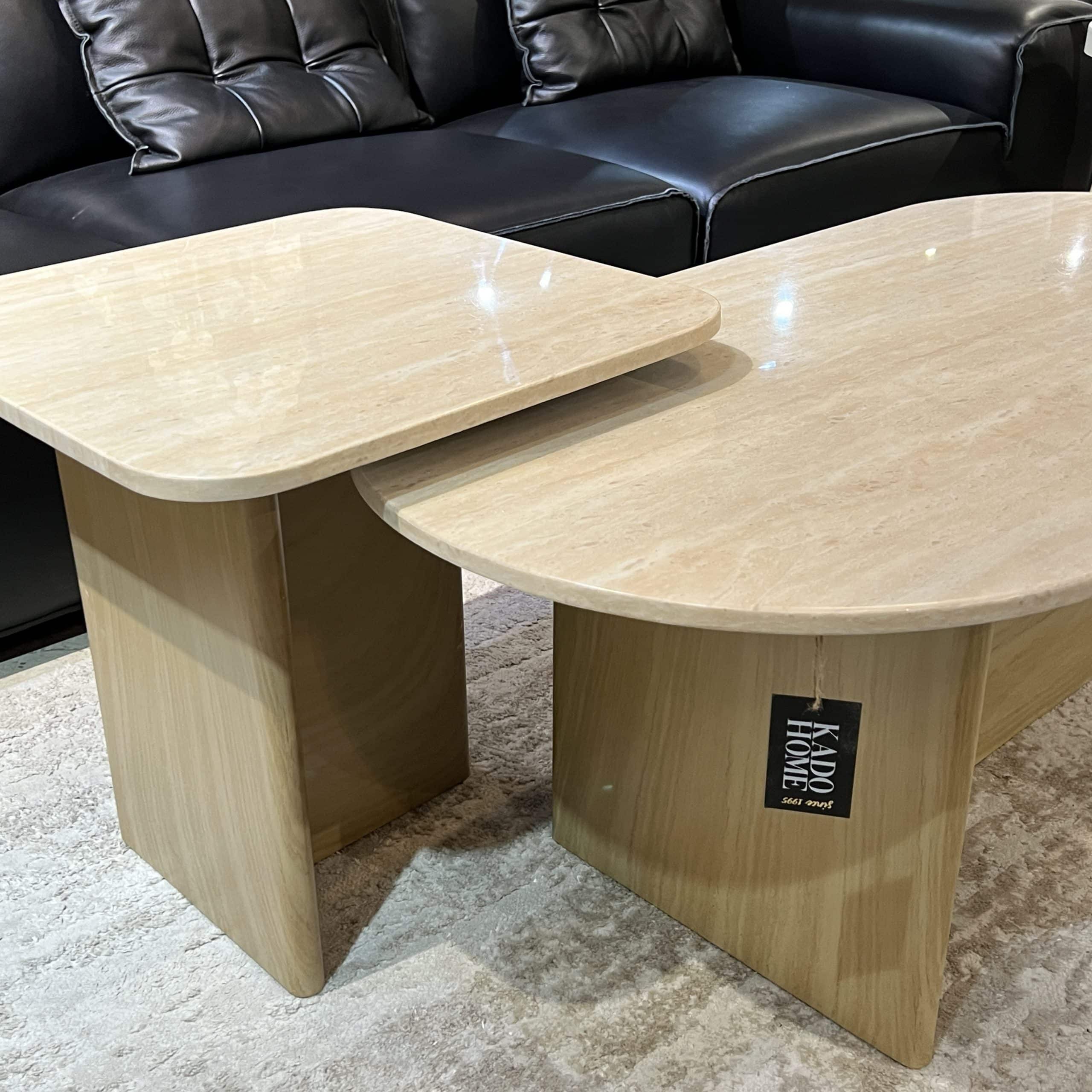 שולחן סלון | שולחן צד טרוורטין רגל פרינט עץ דגם סופיטל שולחן סלון | שולחן צד טרוורטין רגל פרינט עץ דגם סופיטל