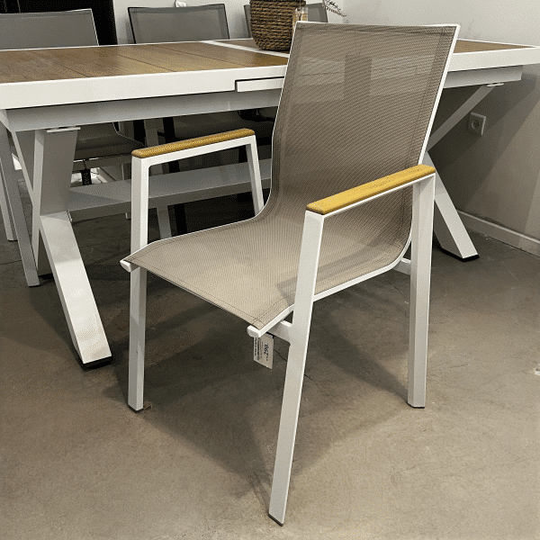 כסא חוץ אלומיניום לבן רשת כפולה דגם סופיטל