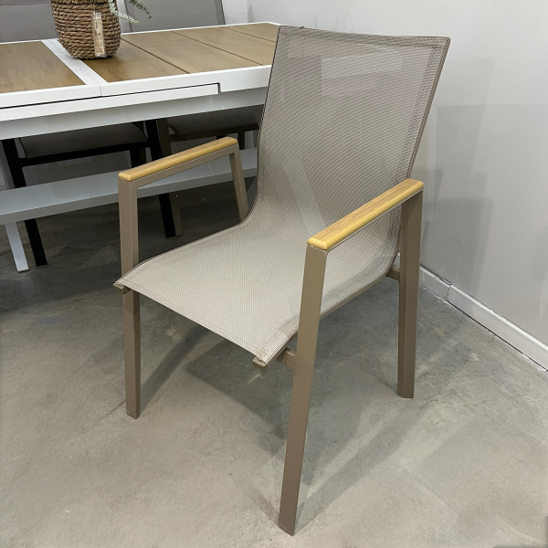 כיסא חוץ אלומיניום מוקה רשת כפולה דגם סופיטל