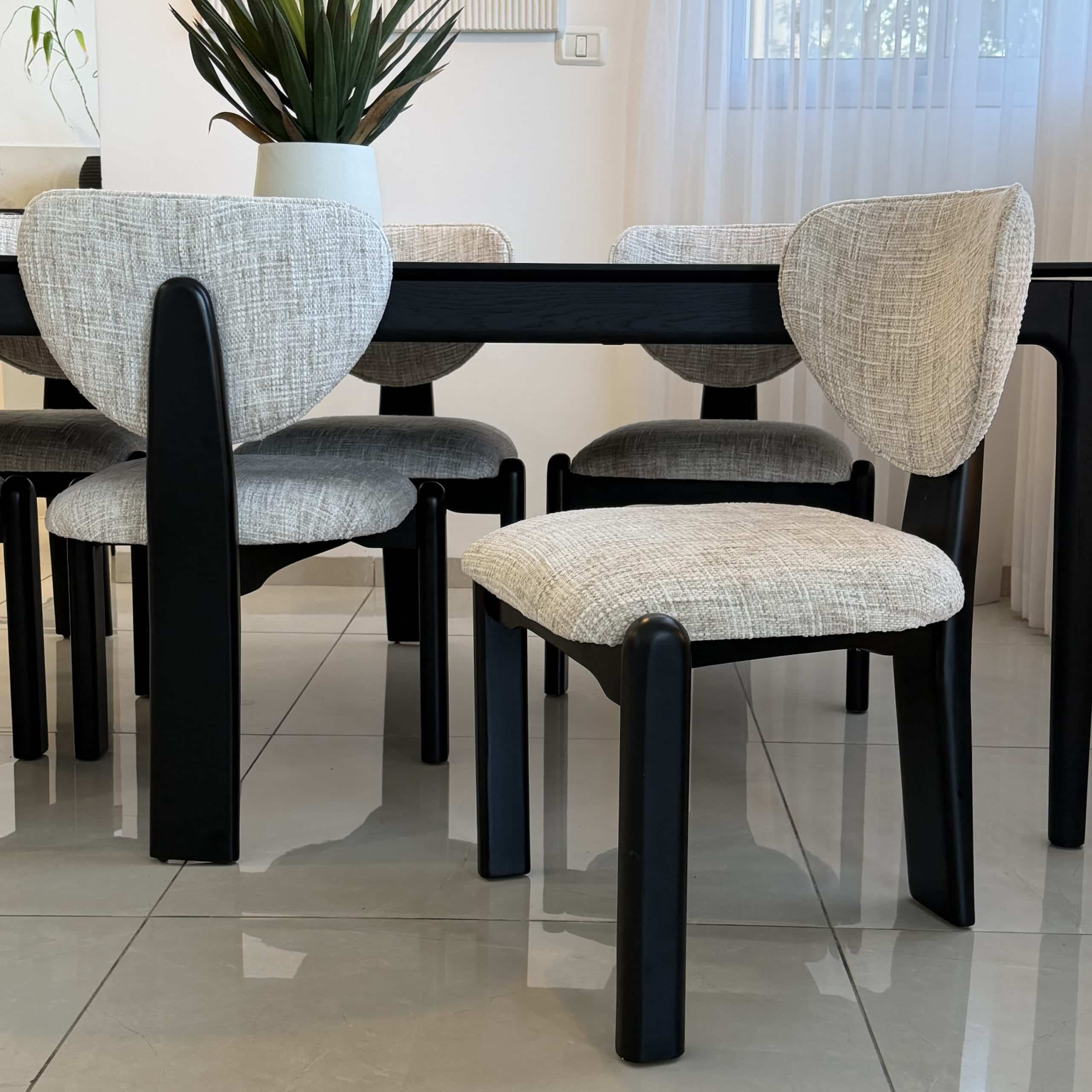 כיסא מעוצב ונוח דגם ונוס רגל עץ מלא | בעיצוב אישי