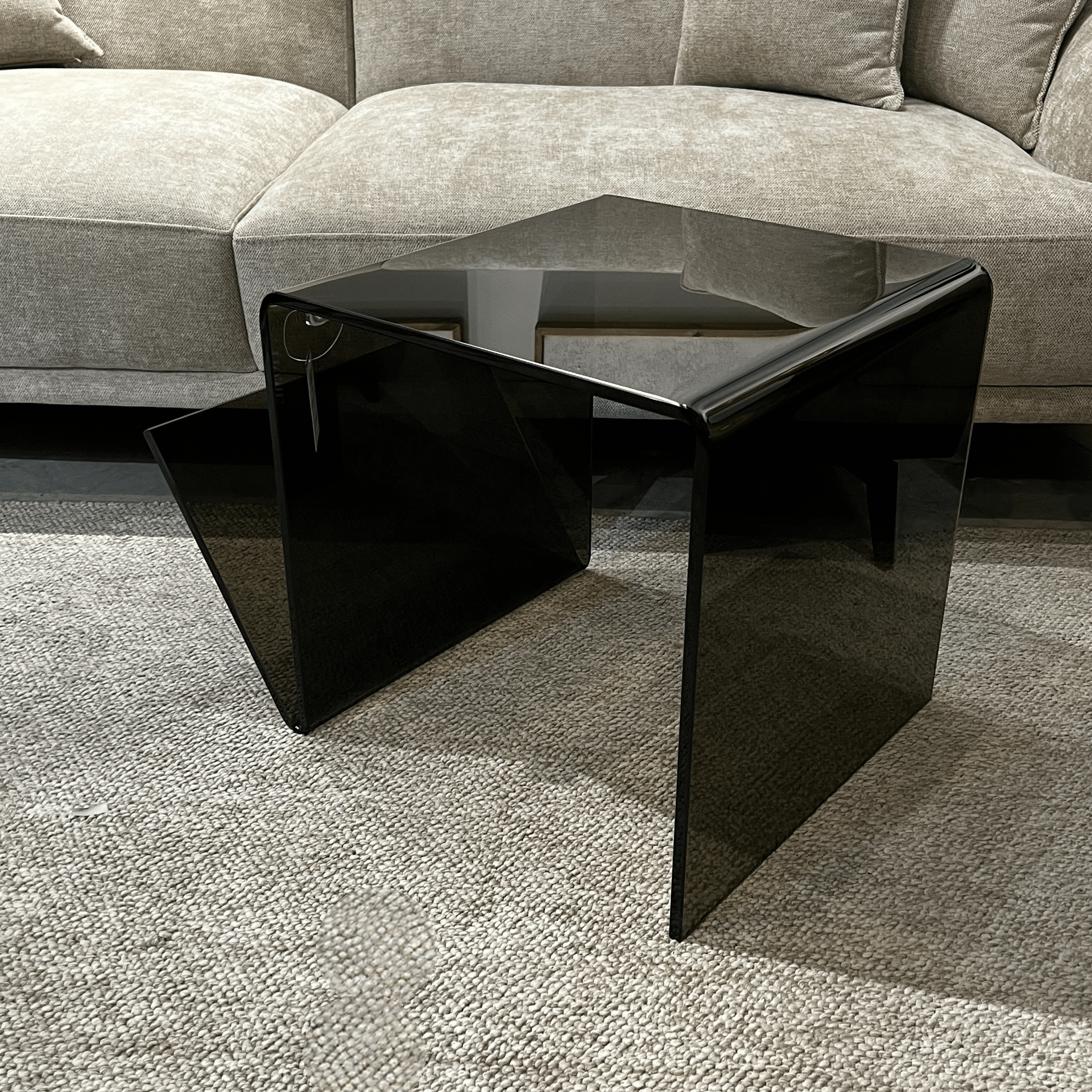 שולחן צד יוקרתי מעמד לספרים זכוכית חומה דגם פלור שולחן צד יוקרתי מעמד לספרים זכוכית חומה דגם פלור