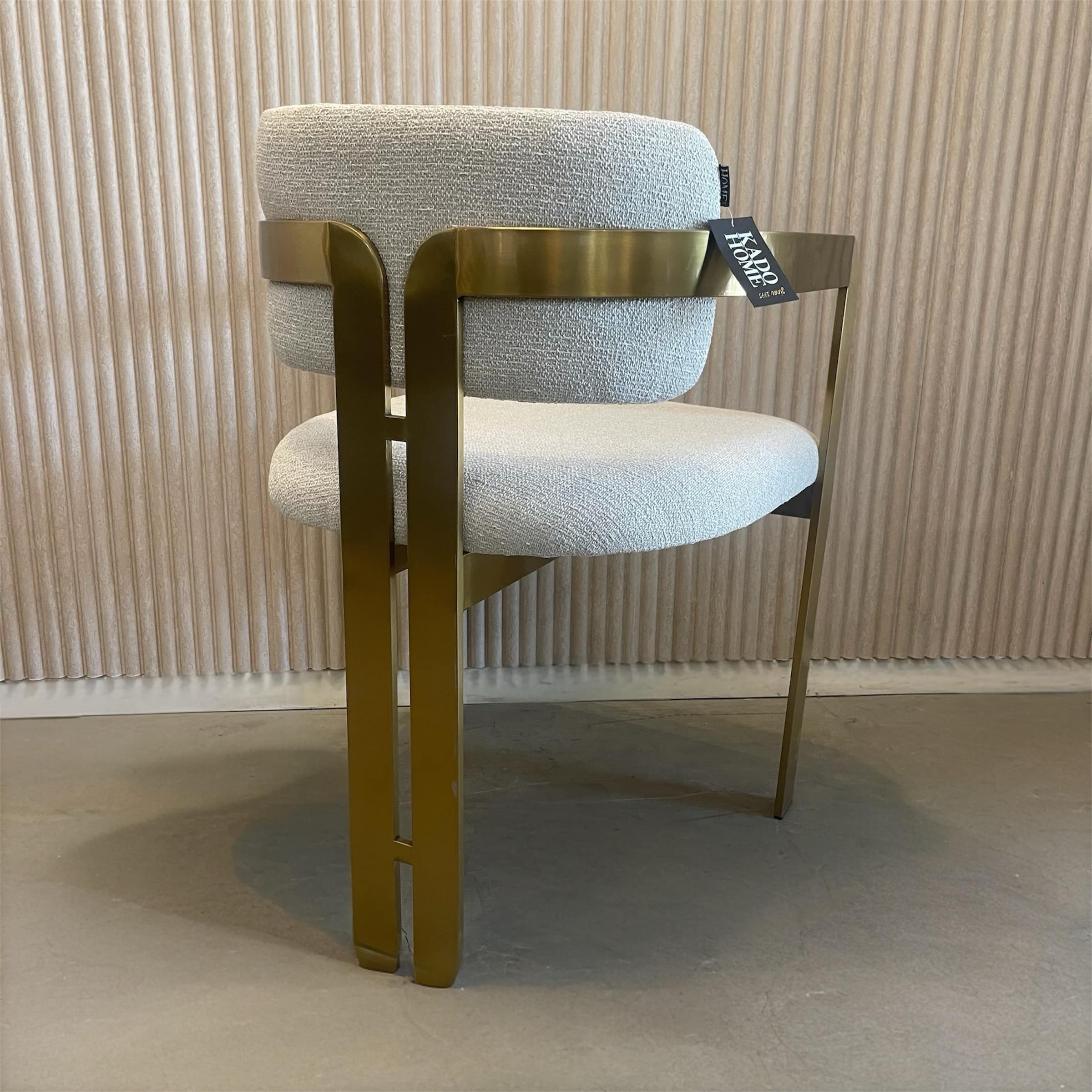 כסא אוכל יוקרתי רגל זהב בד אריג דגם מנדי