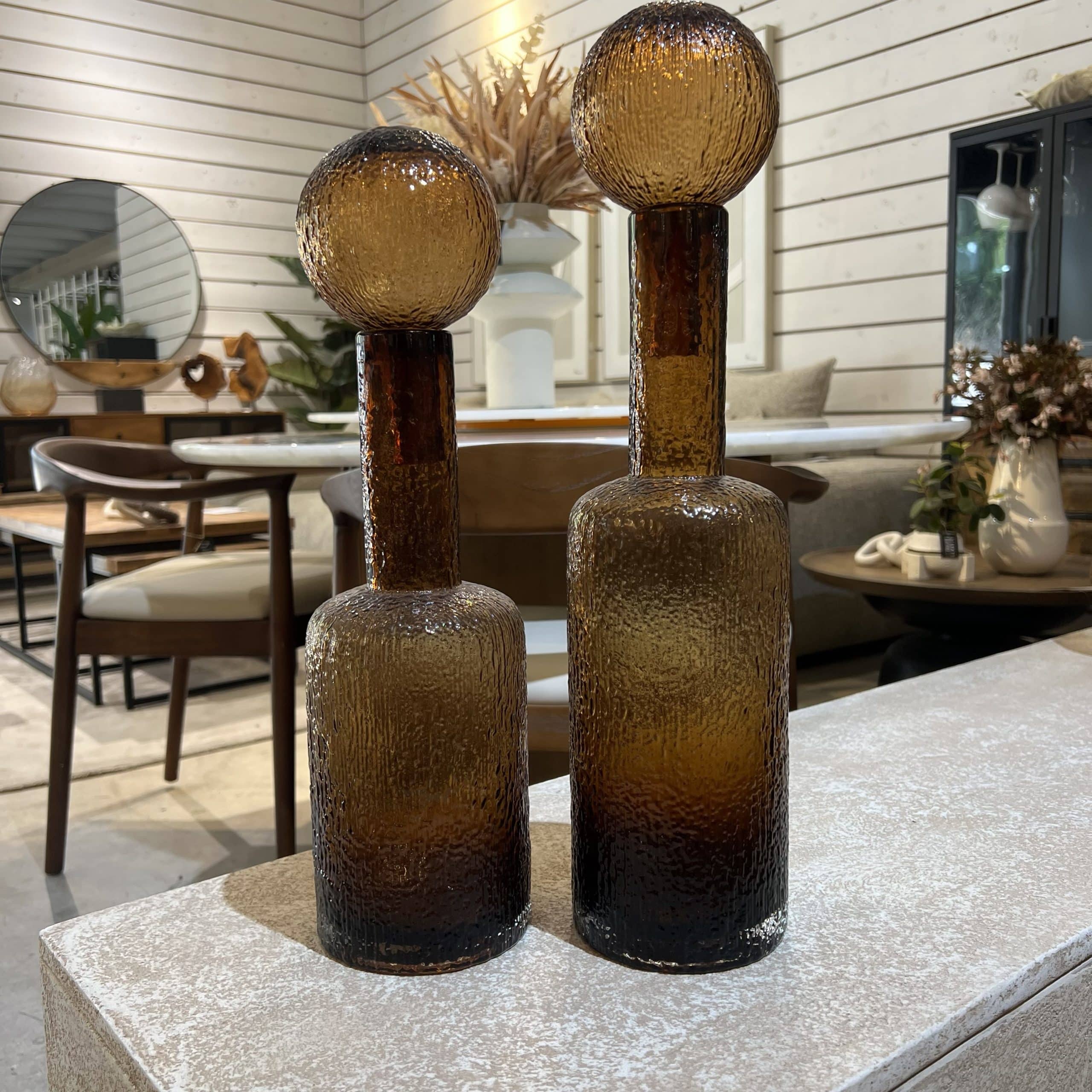 בקבוק זכוכית אמבר פקק עגול דגם איקו בקבוק זכוכית אמבר פקק עגול דגם איקו