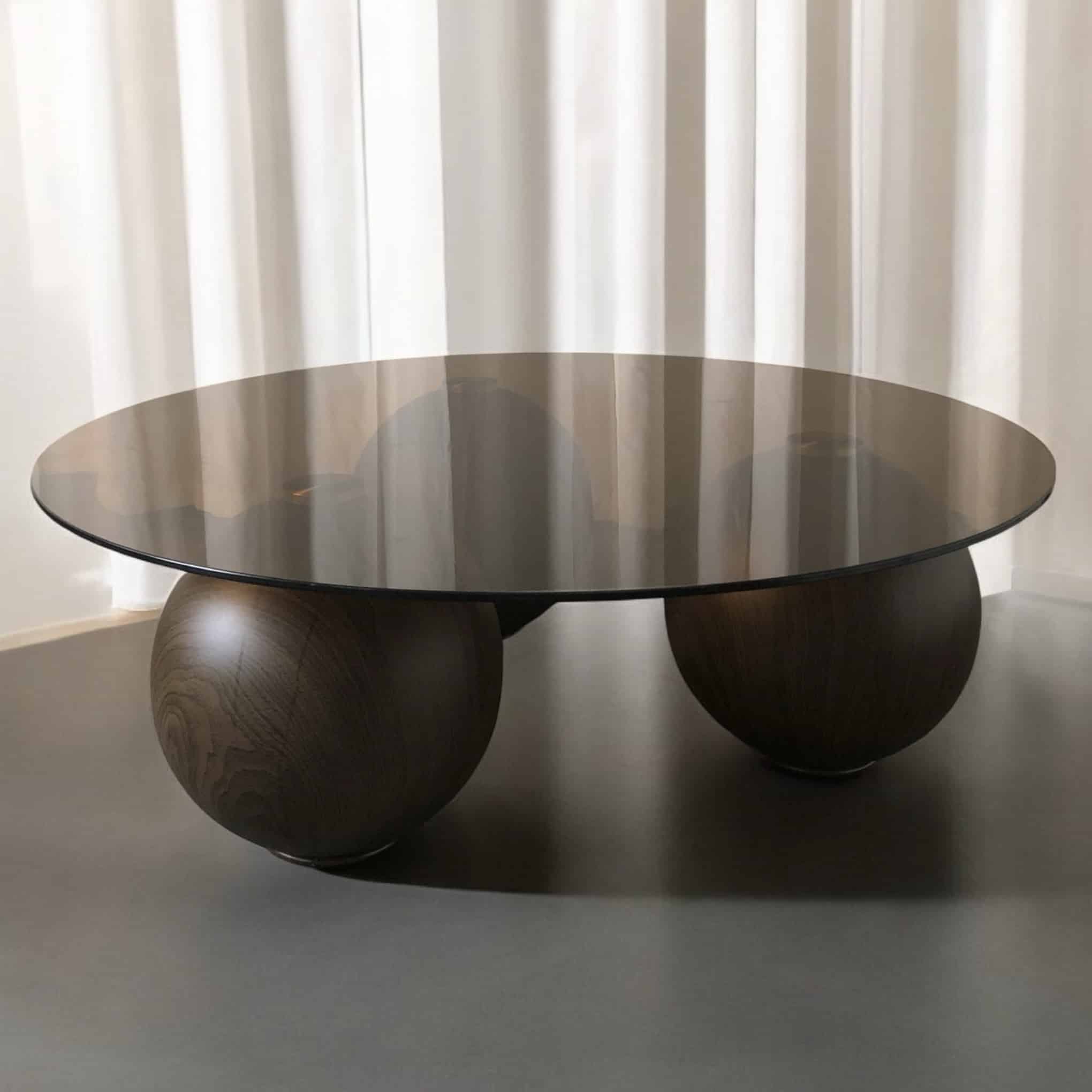 שולחן סלון יוקרתי עגול זכוכית חומה כדורים מתכת בגוון אגוז דגם סופיטל - הזמנה עתידית 90 ימי עסקים שולחן סלון יוקרתי עגול זכוכית חומה כדורים מתכת בגוון אגוז דגם סופיטל - הזמנה עתידית 90 ימי עסקים