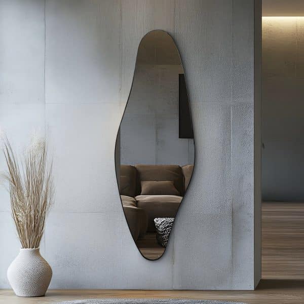 מראה אסימטרית מסגרת שחורה דגם שחם