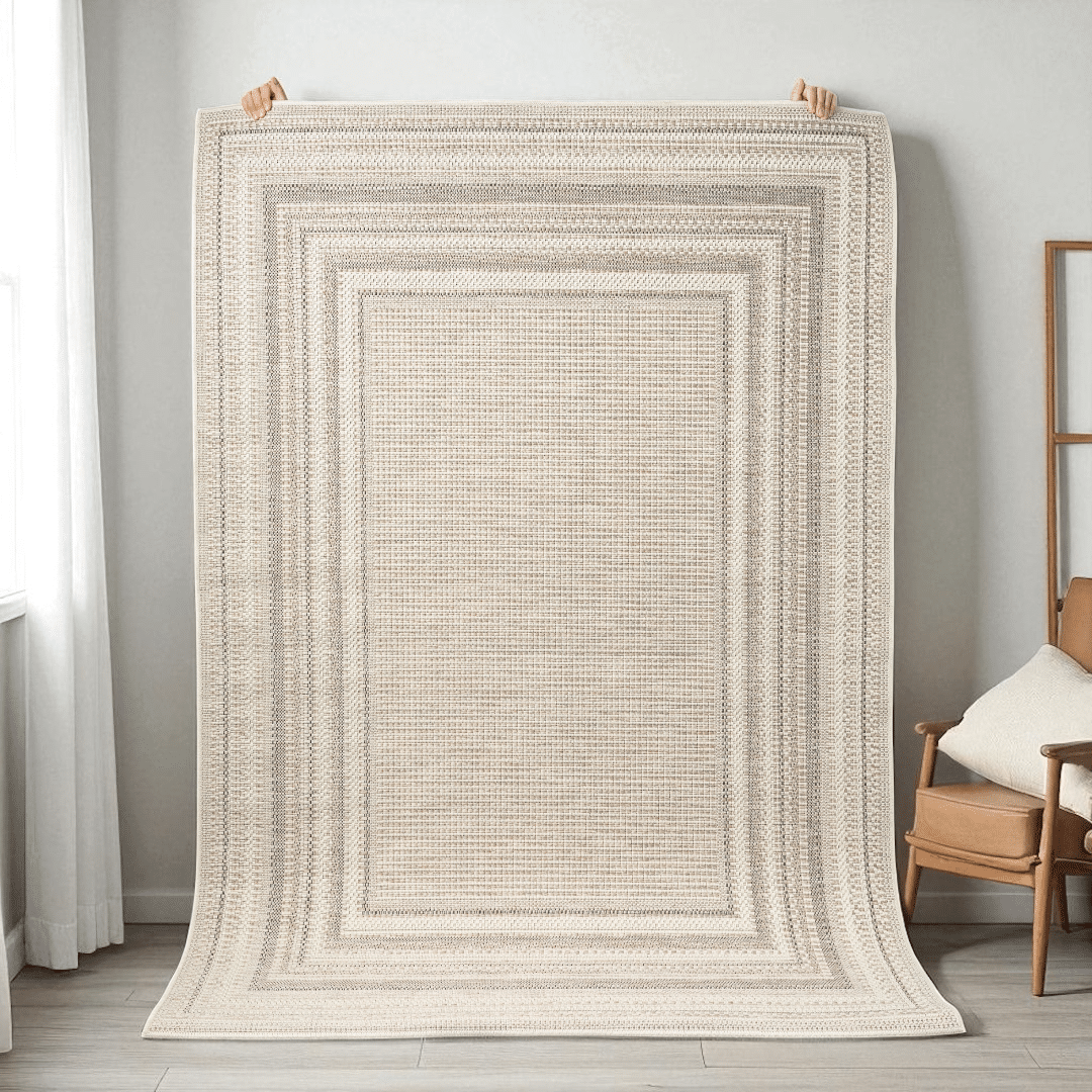 שטיח דגם אוריה גוון אבן 1 קל משקל במראה נקי וצחור