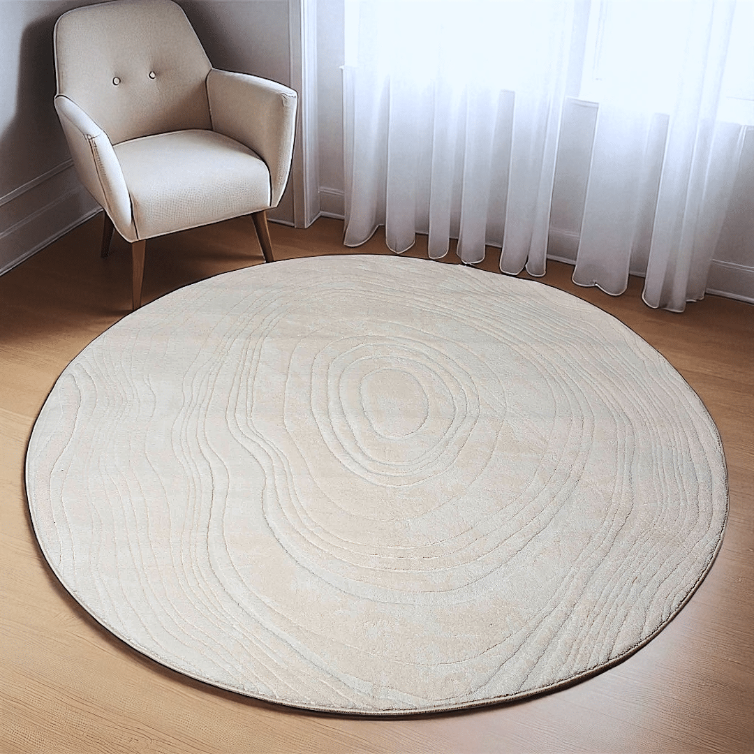 שטיח דגם טוליפ שמנת יוקרתי - SALE!!