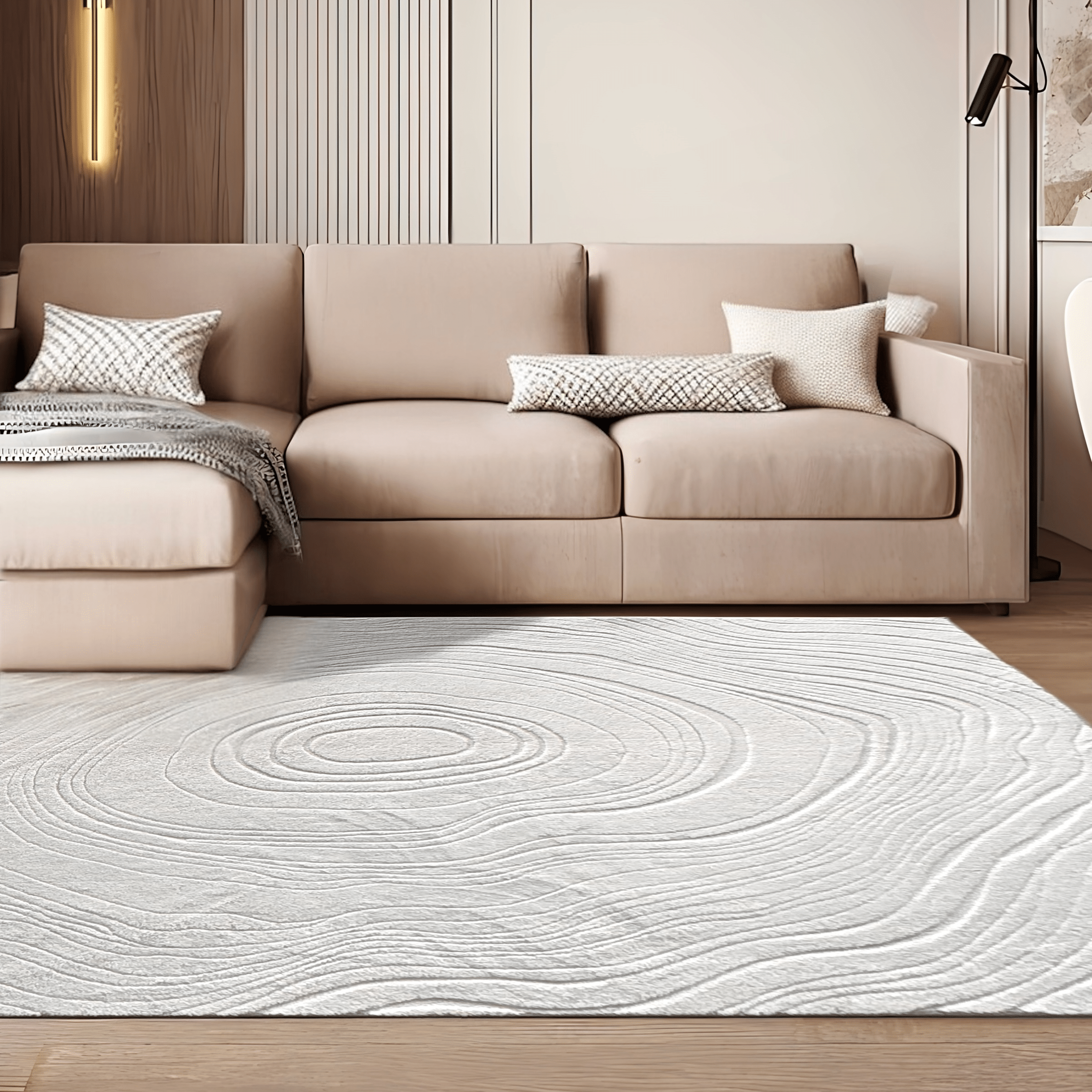 שטיח דגם טוליפ שמנת יוקרתי - SALE!!