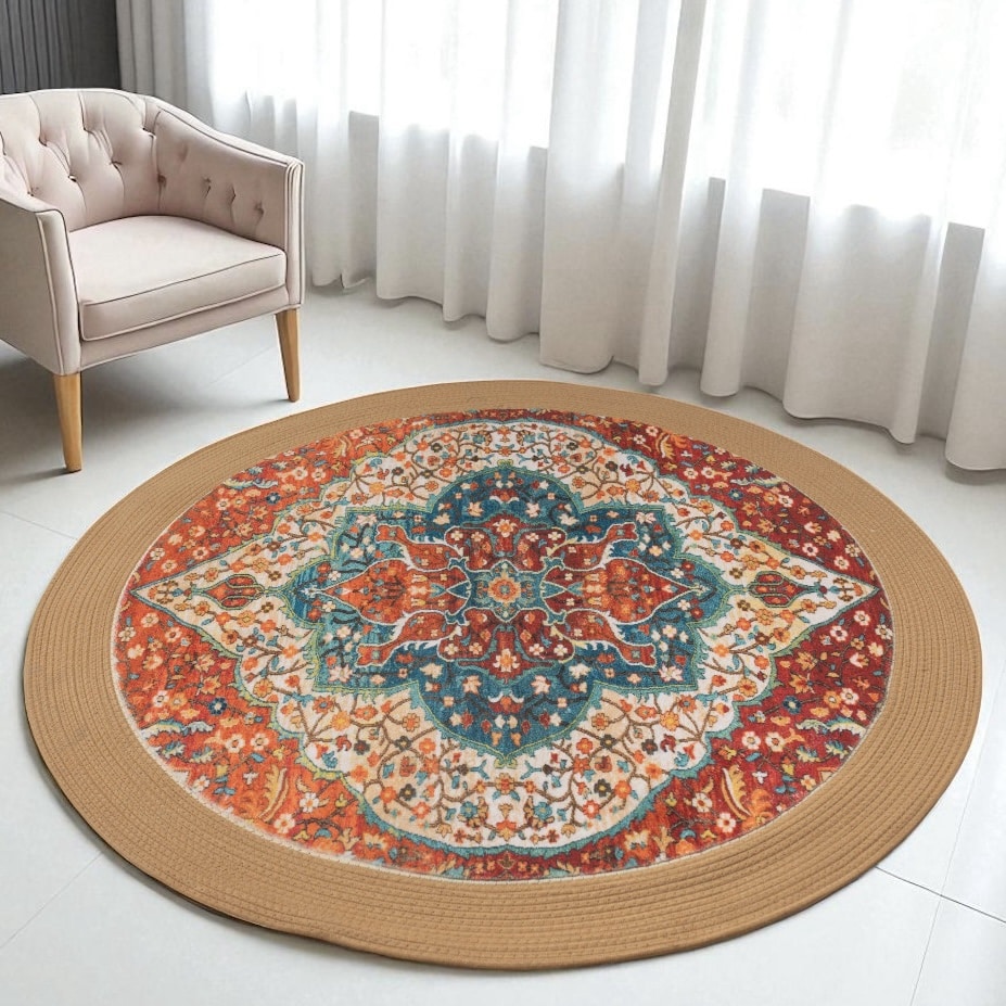 שטיח חבל וינטאג׳ דגם אינדיגו חבל חמרה 120סמ - SALE!