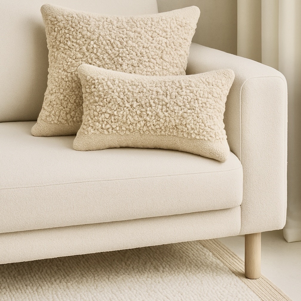 כרית דגם אדמס בוקלה בגוון בז