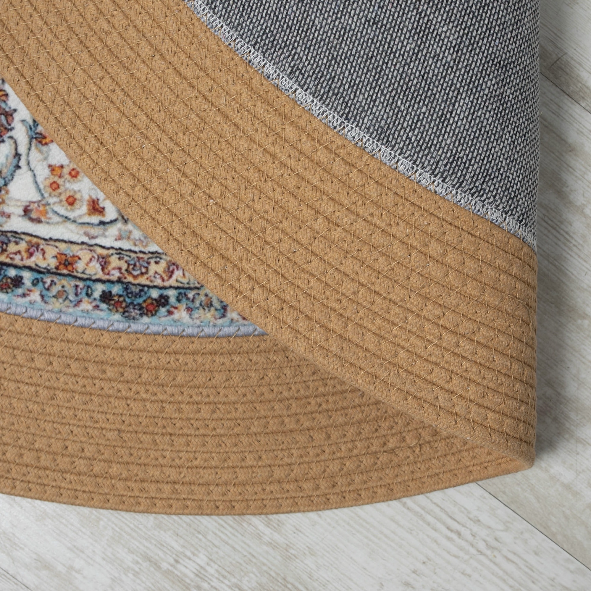 שטיח חבל וינטאג׳ דגם אינדיגו חבל טורקיז 120סמ - SALE!