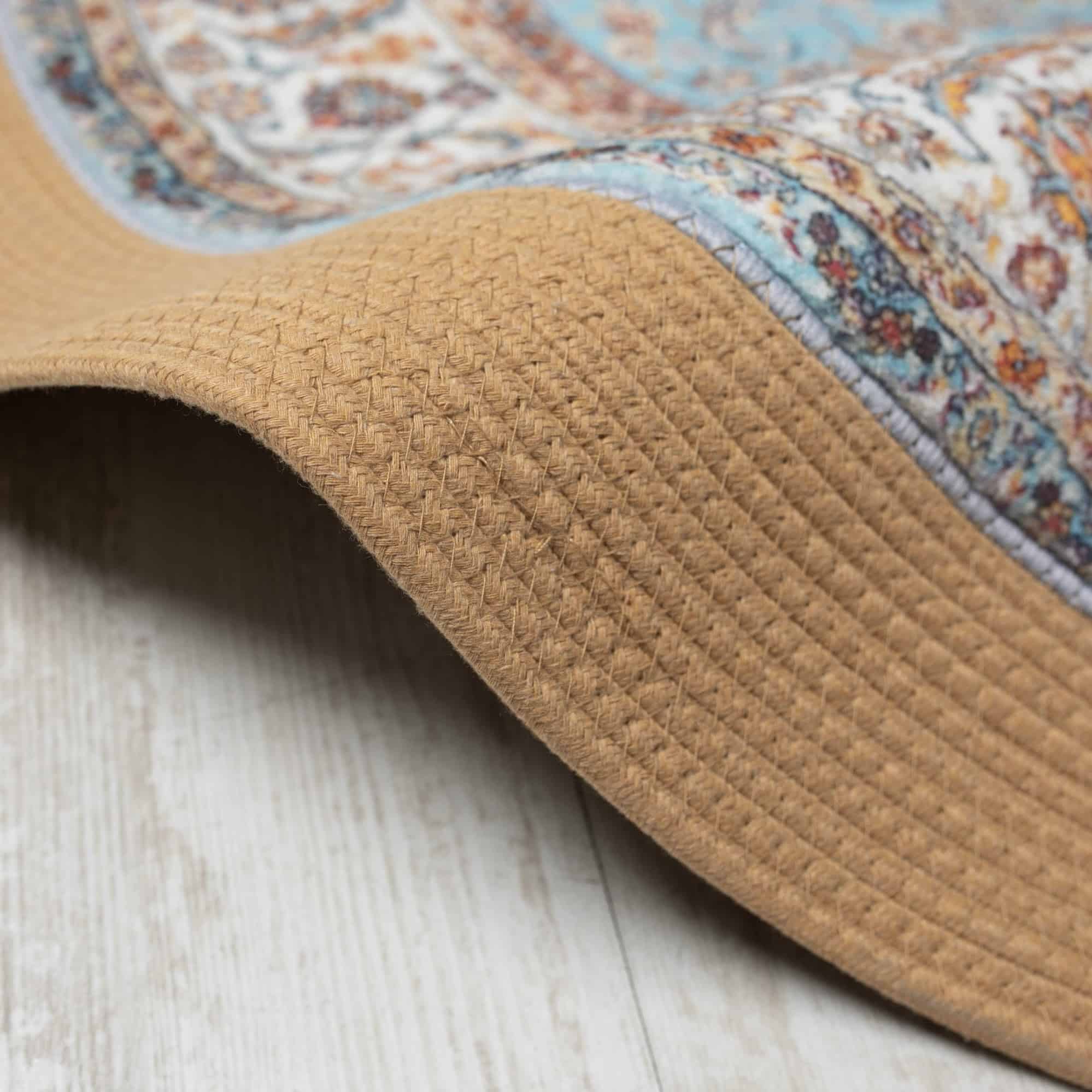 שטיח חבל וינטאג׳ דגם אינדיגו חבל טורקיז 120סמ - SALE!