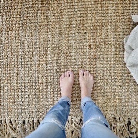 שטיח חבל בוקלה דגם אנגלו בסגנון טבעי