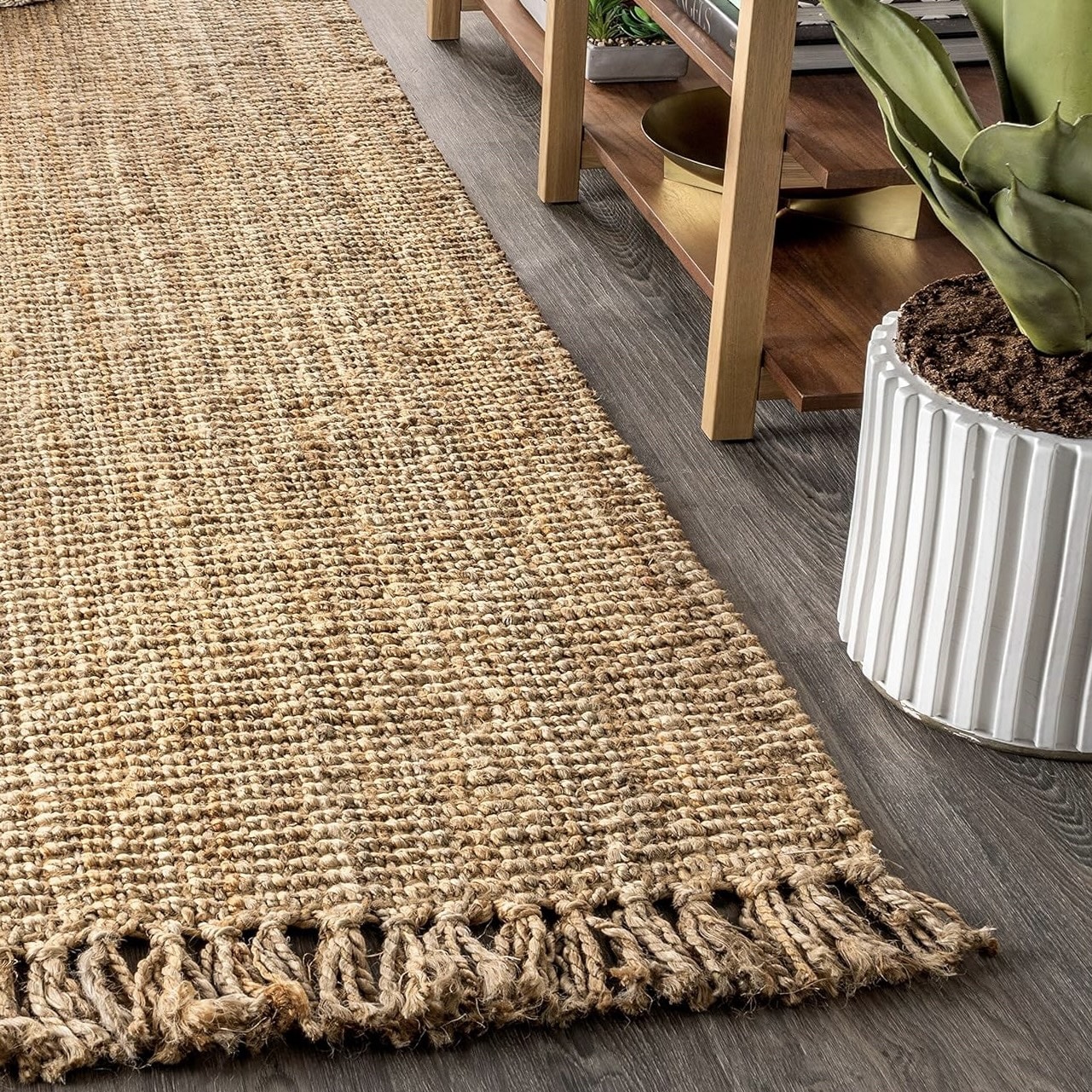 שטיח חבל בוקלה דגם אנגלו בסגנון טבעי