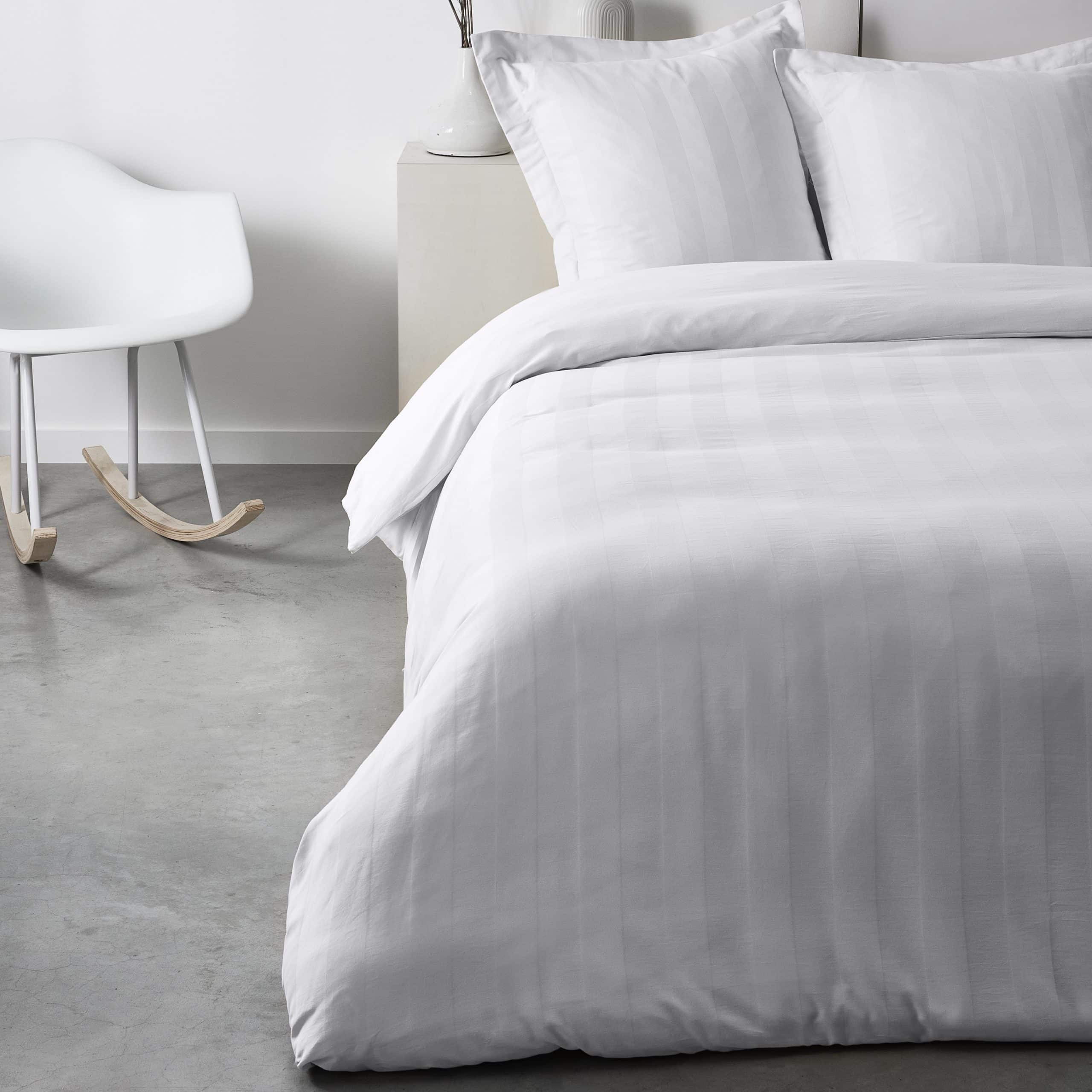 סט מצעים לבן יוקרתיים סאטן כותנה 100% דגם אפרודיטה