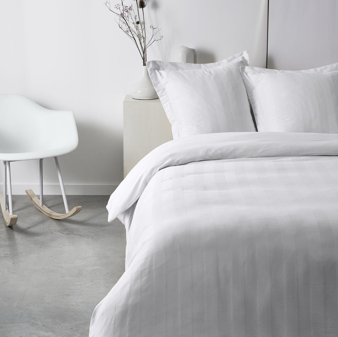 סט מצעים לבן יוקרתיים סאטן כותנה 100% דגם אפרודיטה