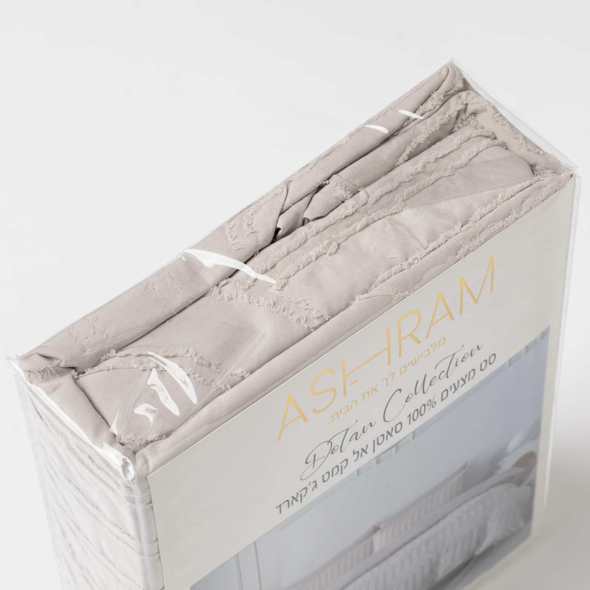 סט מצעים ג׳קארד סאטן אל קמט דגם דותן מרווה