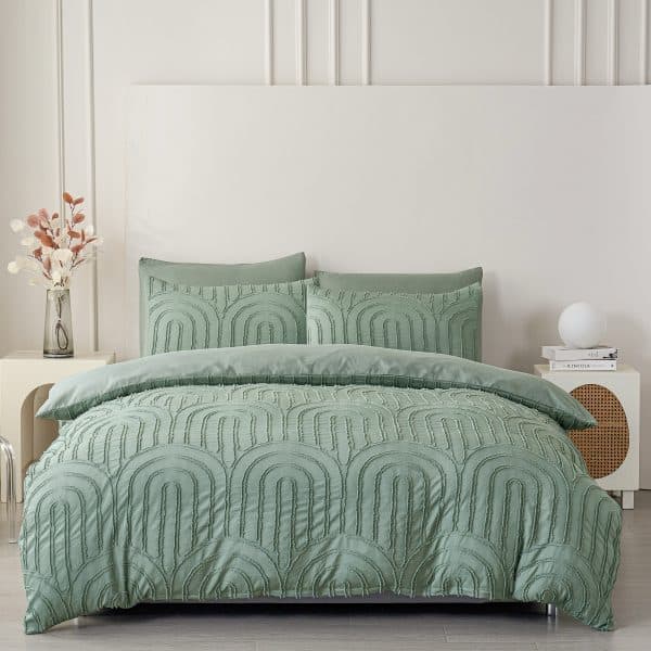 סט מצעים ג׳קארד סאטן אל קמט דגם דותן מרווה