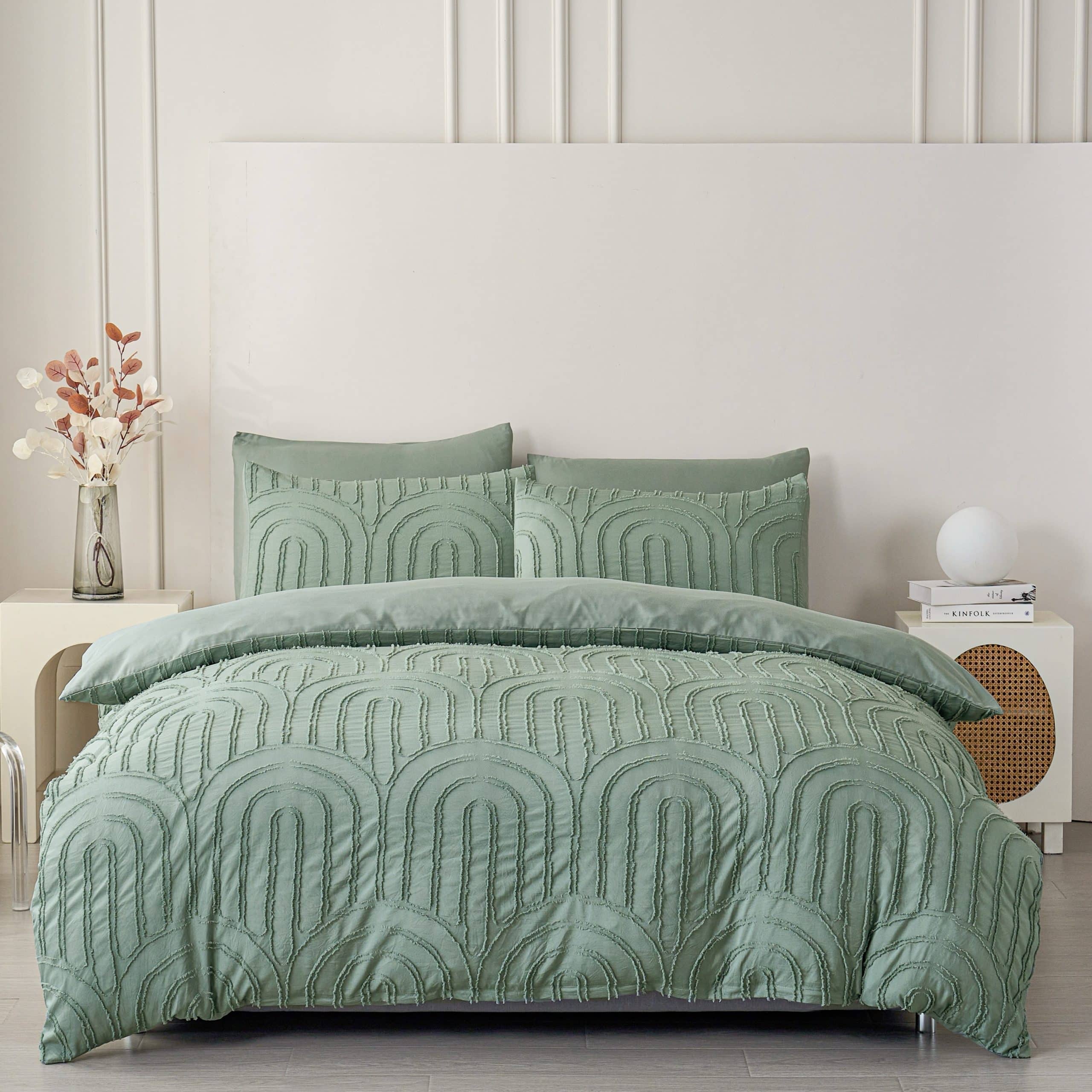 סט מצעים ג׳קארד סאטן אל קמט דגם דותן מרווה