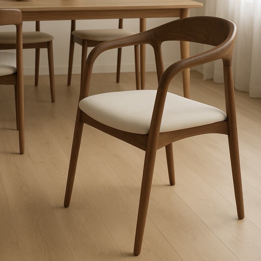 כיסא ברוק אריג אבן רגל עץ כהה דגם אמנדה