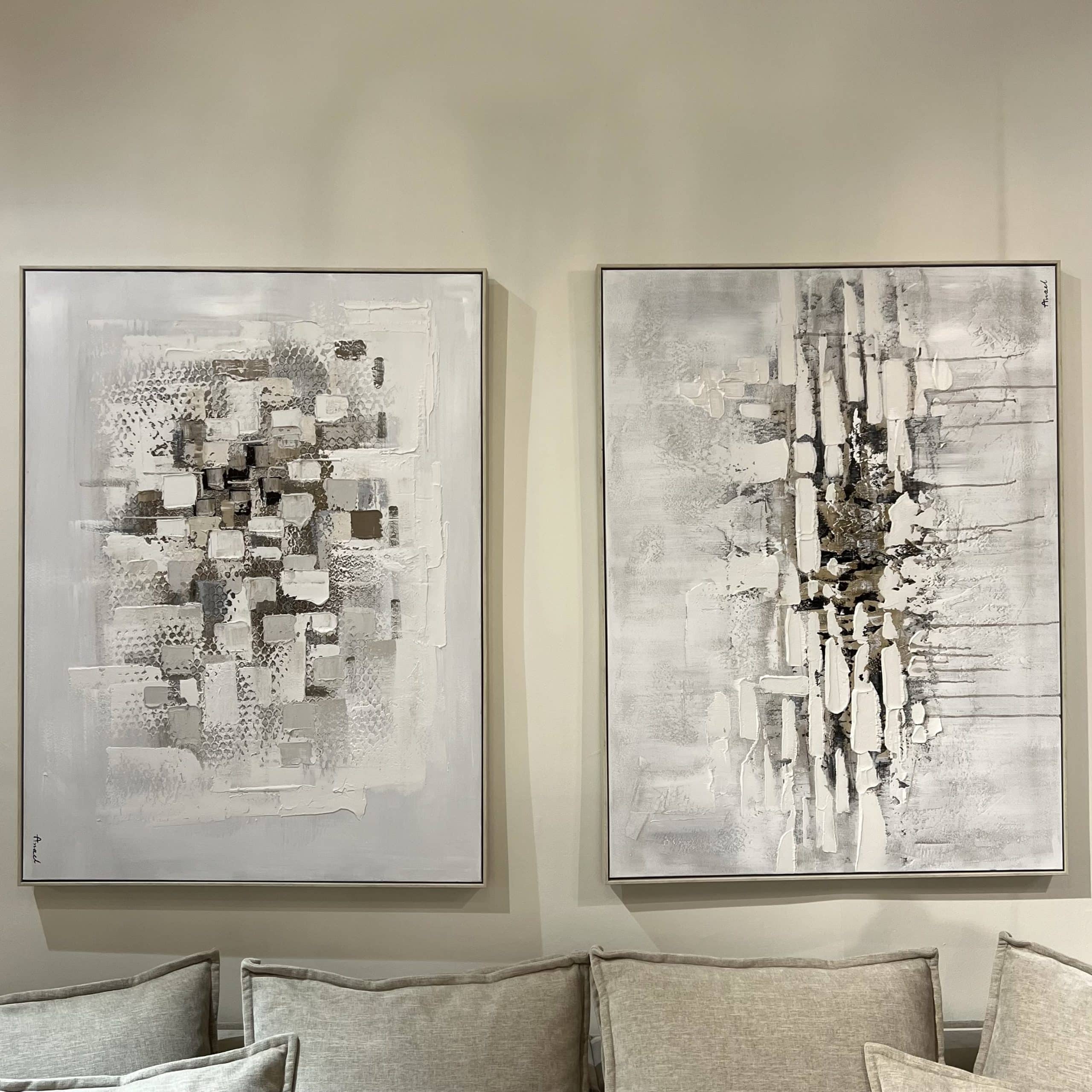 תמונה מעוצבת בעבודת יד גווני אפור לבן דגם אנאל תמונה מעוצבת בעבודת יד גווני אפור לבן דגם אנאל