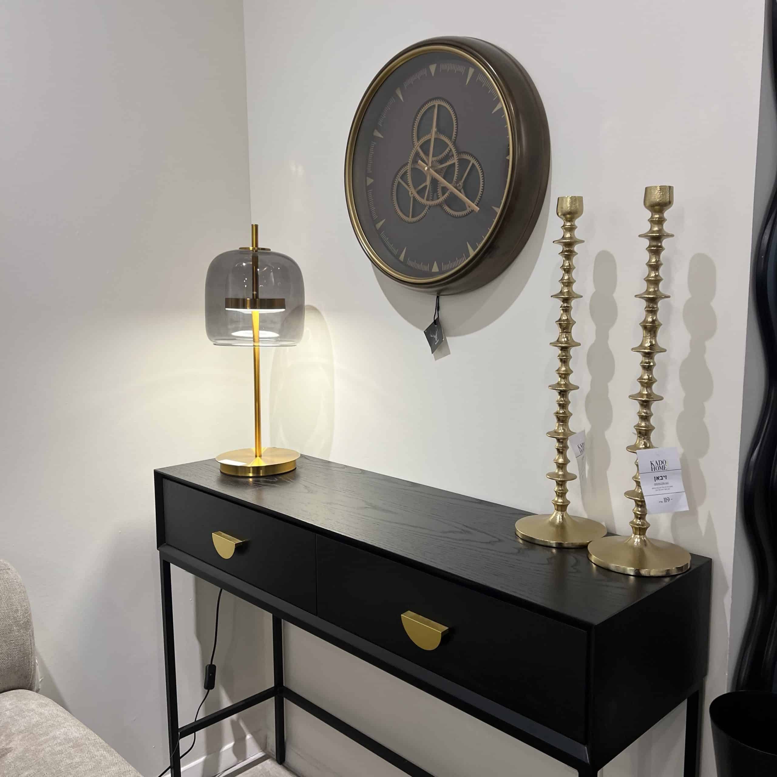 מנורה שולחן קלאסיק זכוכית אפורה 24/56 דגם פלור מנורה שולחן קלאסיק זכוכית אפורה 24/56 דגם פלור