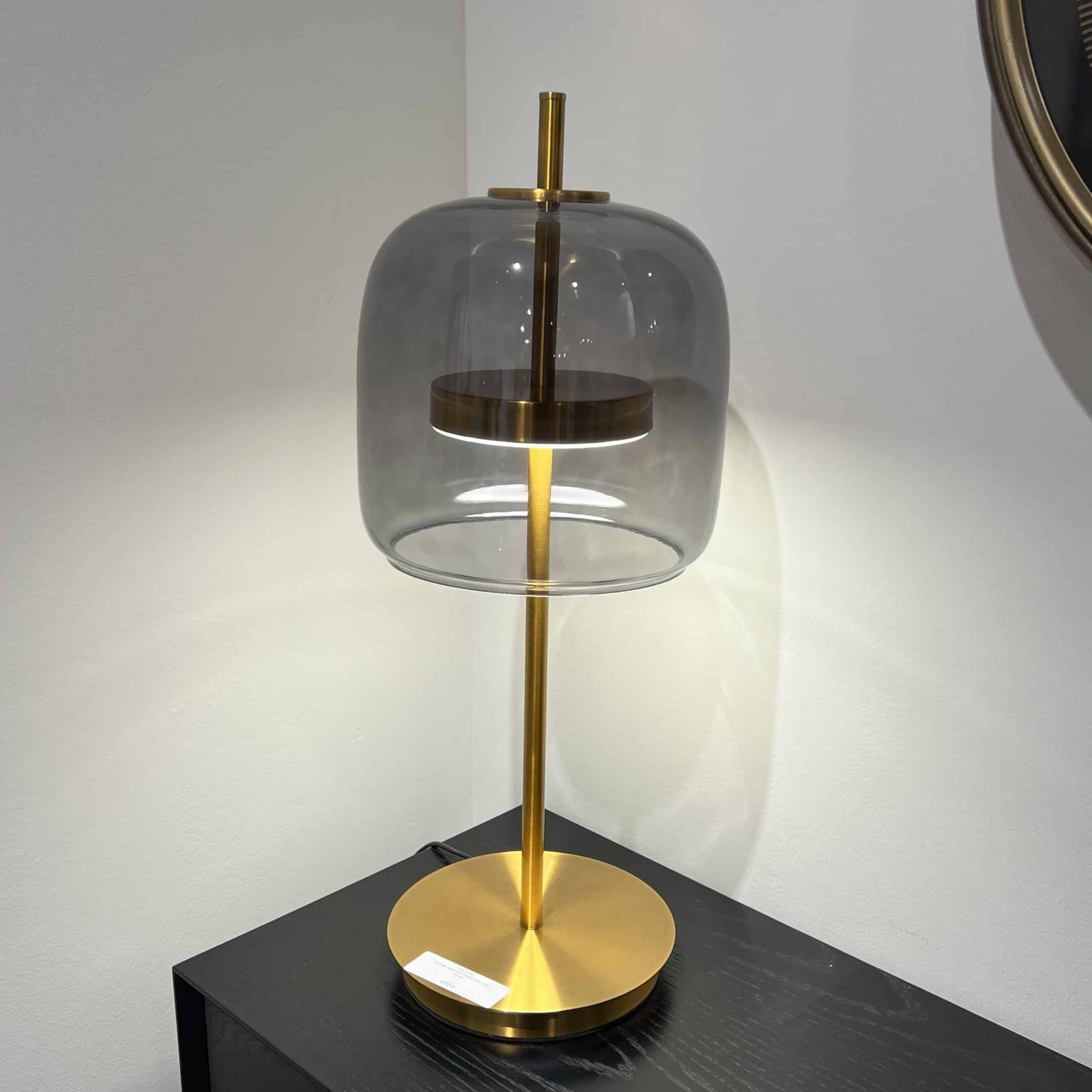 מנורה שולחן קלאסיק זכוכית אפורה 24/56 דגם פלור מנורה שולחן קלאסיק זכוכית אפורה 24/56 דגם פלור