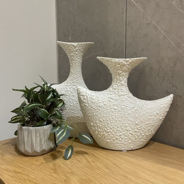 כד קרמיקה לבן טקסטורה בועות סירה דגם איקו