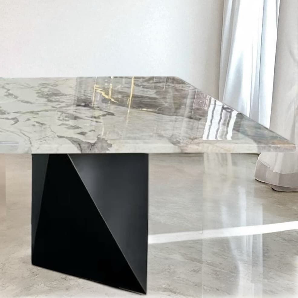 שולחן אוכל מלבני טופ מרבל רגליים גאומטרי 200/100/76 דגם סופיטל - Private Collection שולחן אוכל מלבני טופ מרבל רגליים גאומטרי 200/100/76 דגם סופיטל - Private Collection