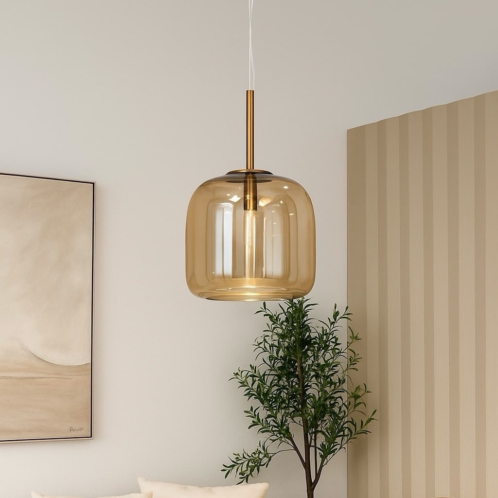 מנורת תליה זכוכית קלאסיק אמבר 23/24 דגם פלור מנורת תליה זכוכית קלאסיק אמבר 23/24 דגם פלור