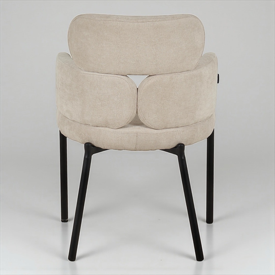 כיסא יוקרתי באבלס אריג שמנת ברזל שחור דגם לוסי - קולקציה חדשה!