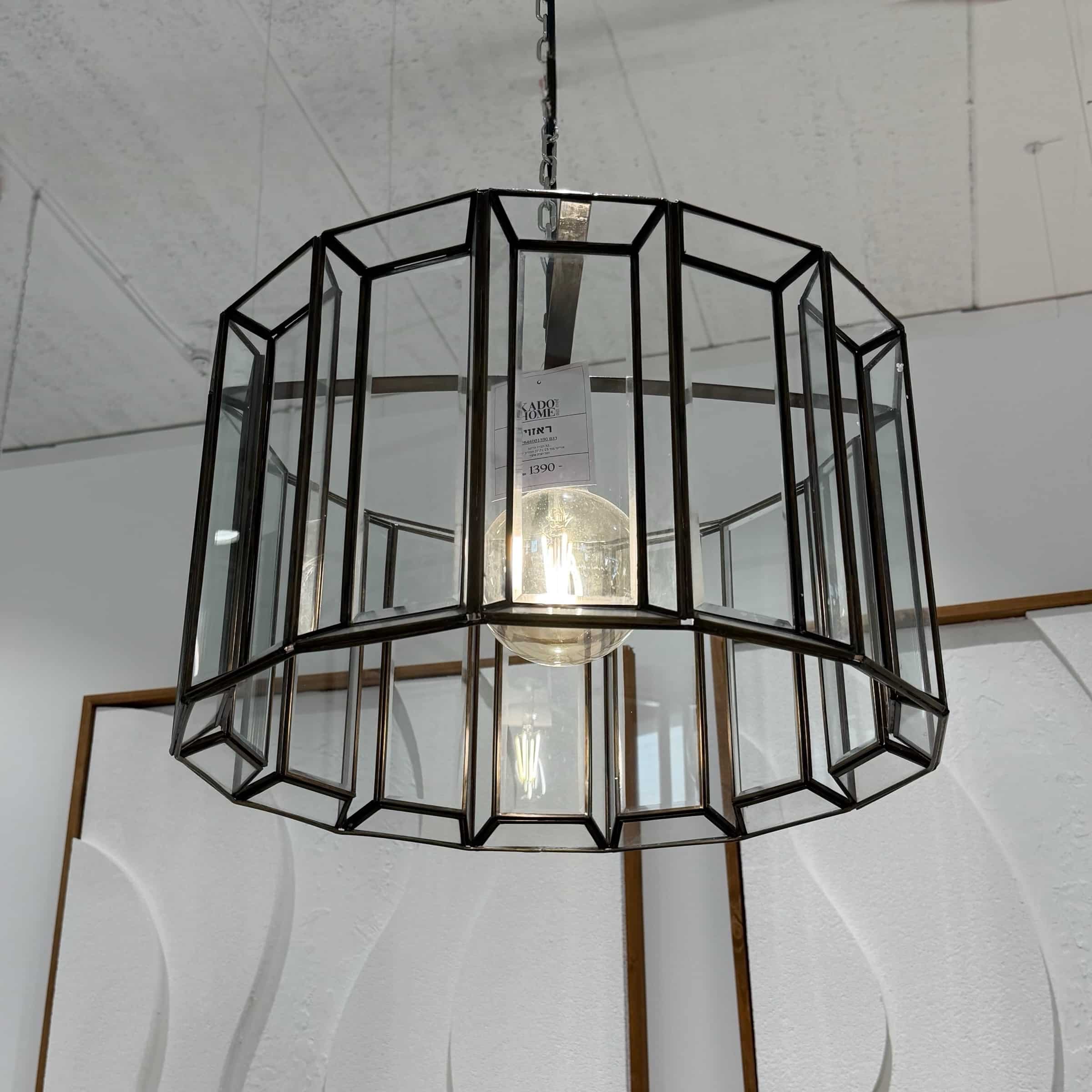 מנורה רחבה XL זכוכית ברונזה דגם ויטראז מנורה רחבה XL זכוכית ברונזה דגם ויטראז